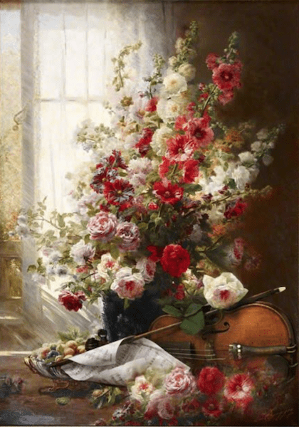 Bouquet et violon 70 x 50 cm