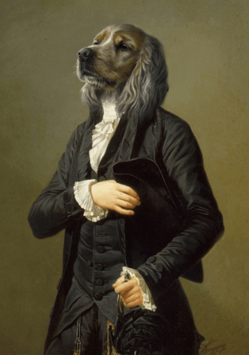 Portrait de tête de chien golden en Baron 90x70 cm