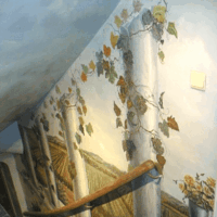 Fresques d'escalier, descente de cave à vin