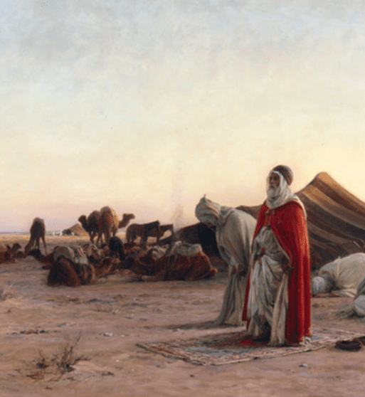 Paysage oriental les nomades 65x55cm