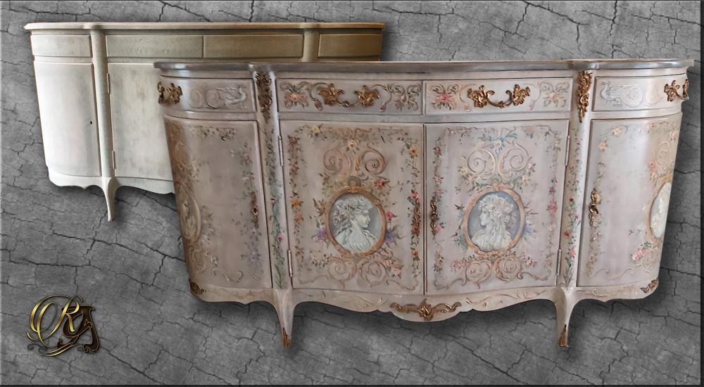 buffet 4 portes 4 tiroirs camé